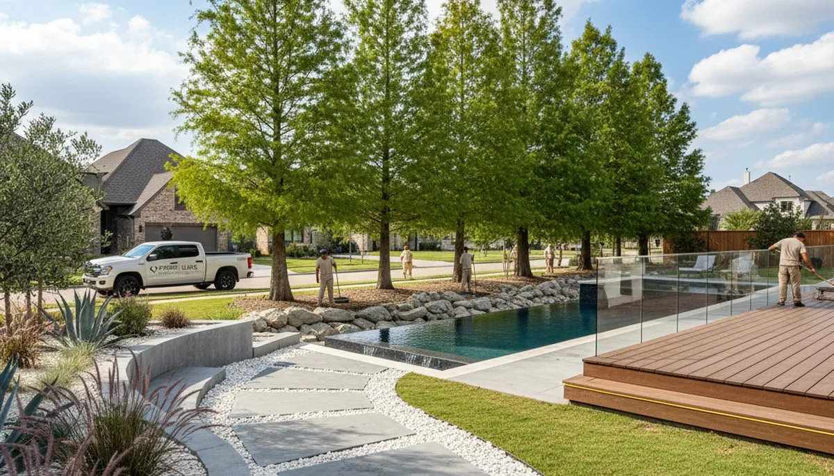 Houston, TX landscaping service team providing professional yard maintenance and outdoor care